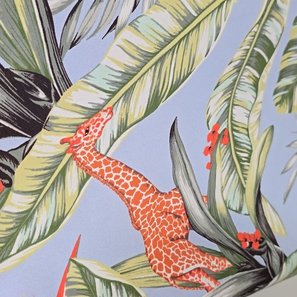 {Ann Taylor} Tropical Leaf Print Blouse in Blue and Green - Size XL - Picture 7 of 12